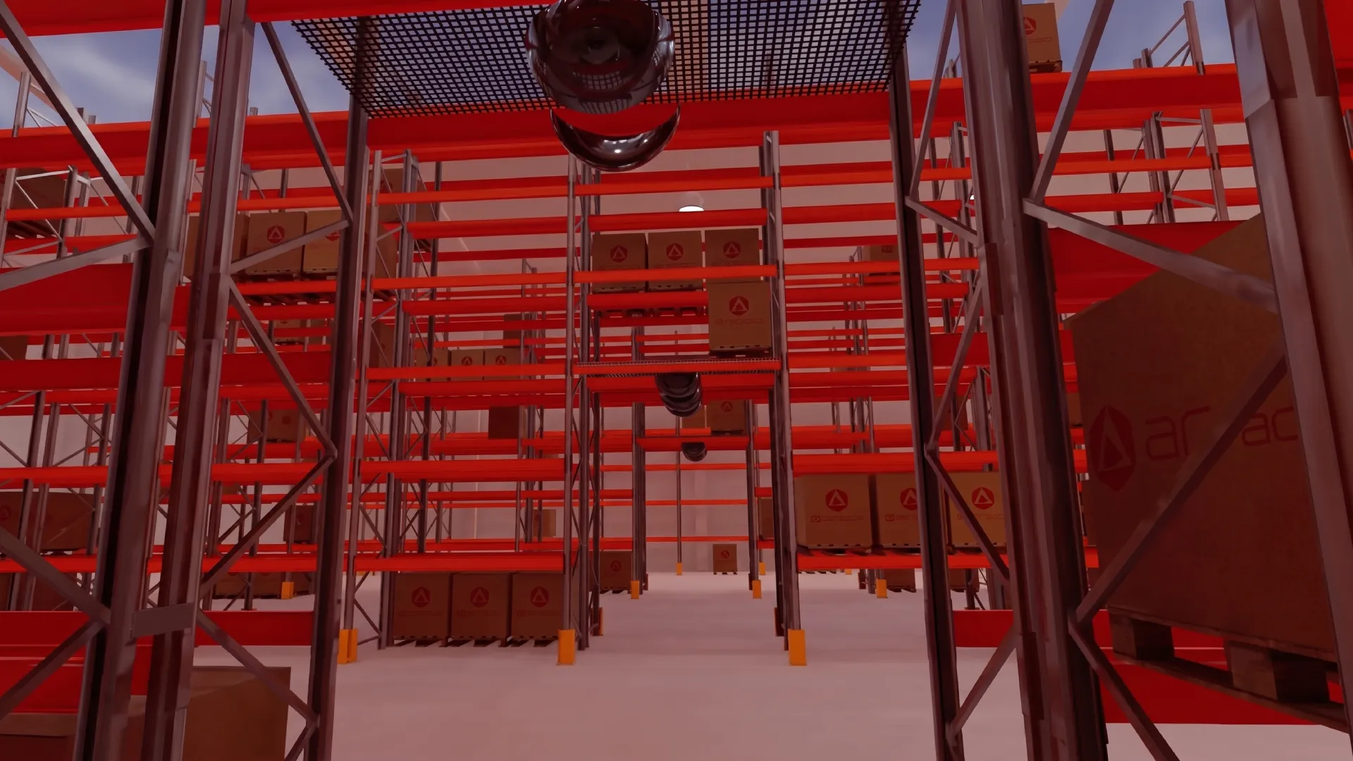 Showroom de realidad virtual para mostrar los sistemas de almacenaje de AR Racking en ferias y eventos