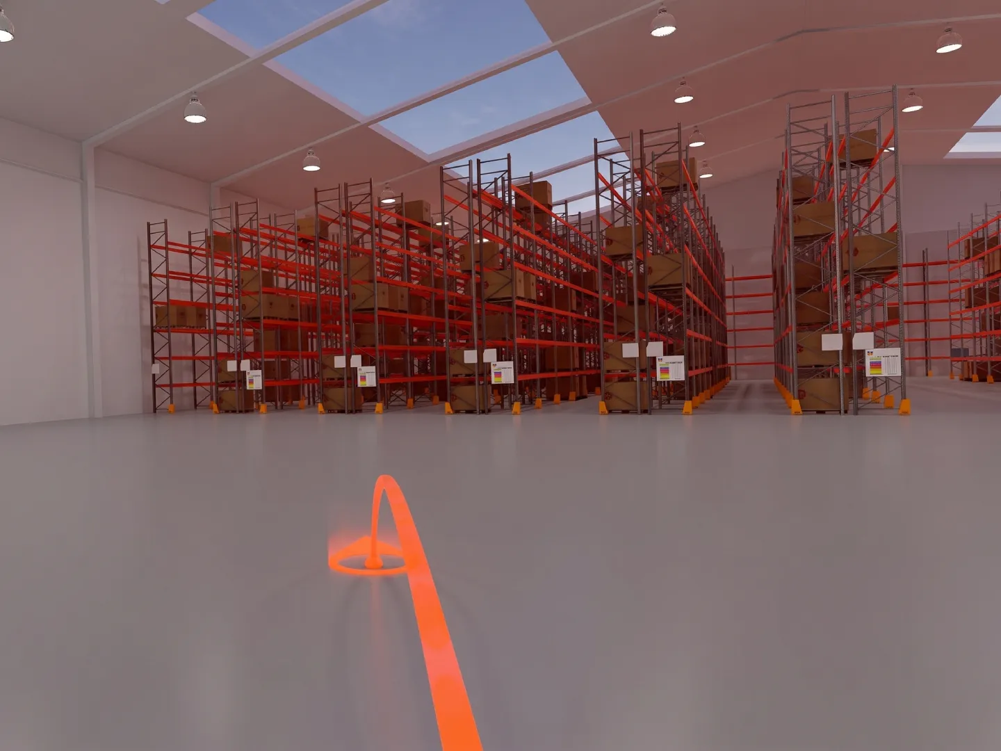 Showroom de realidad virtual para mostrar los sistemas de almacenaje de AR Racking en ferias y eventos