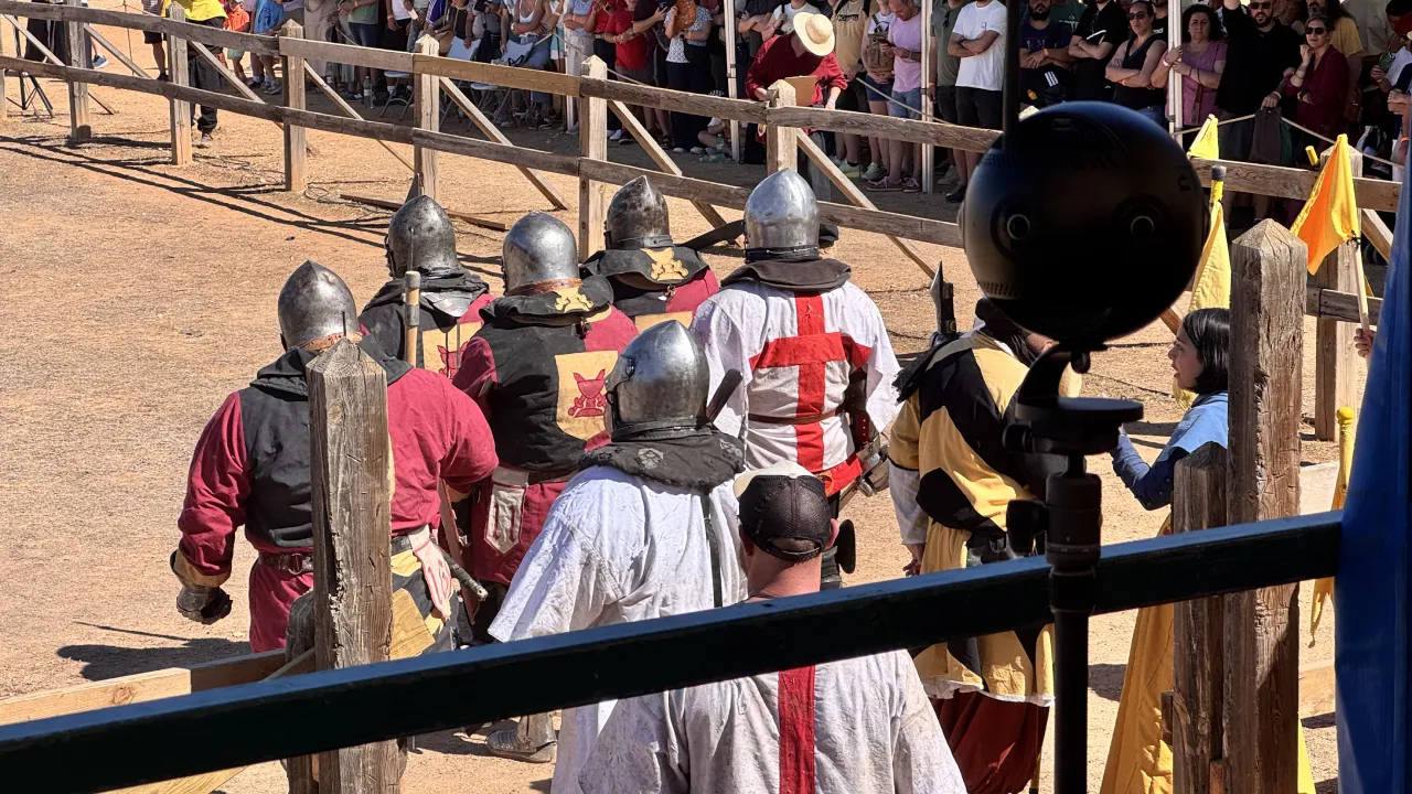 Grabación 360º de batalla medieval en el castillo de Belmonte