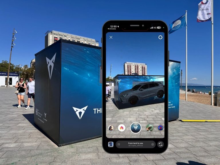 Filtro de Instagram con un Cupra Terramar en un cubo