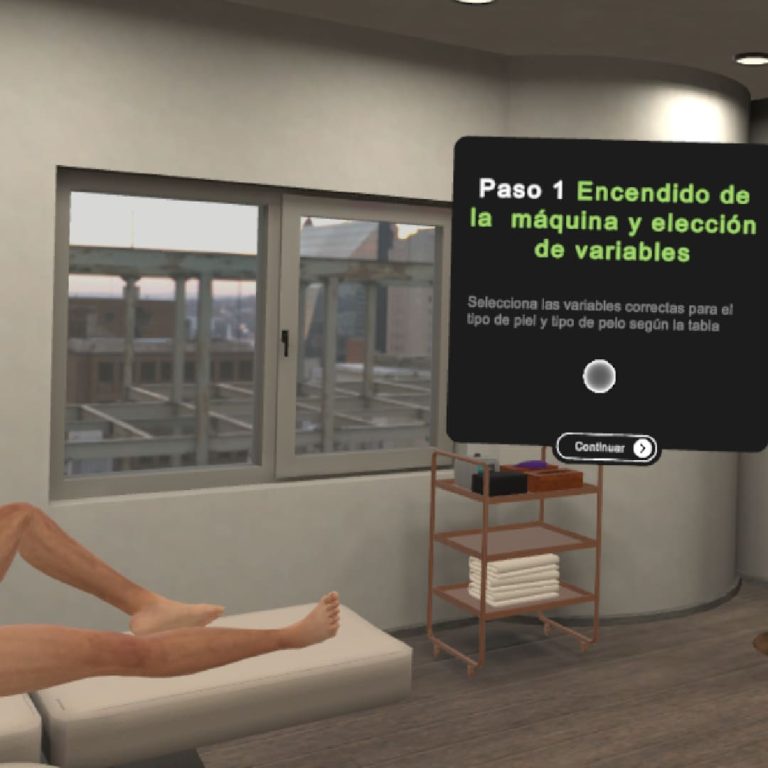 Formación para depilación láser con realidad virtual