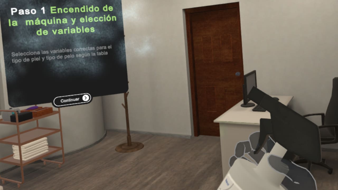 Formación para depilación láser con realidad virtual