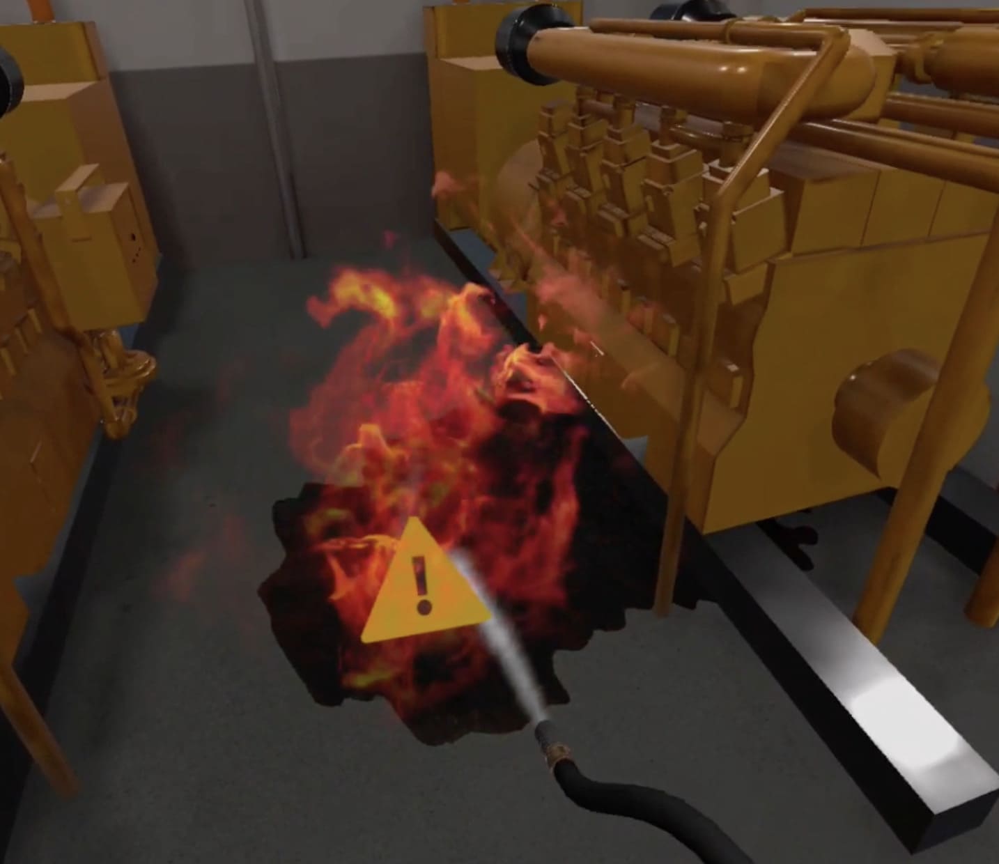 Simulador de realidad virtual de extinción de incendios con extintor real