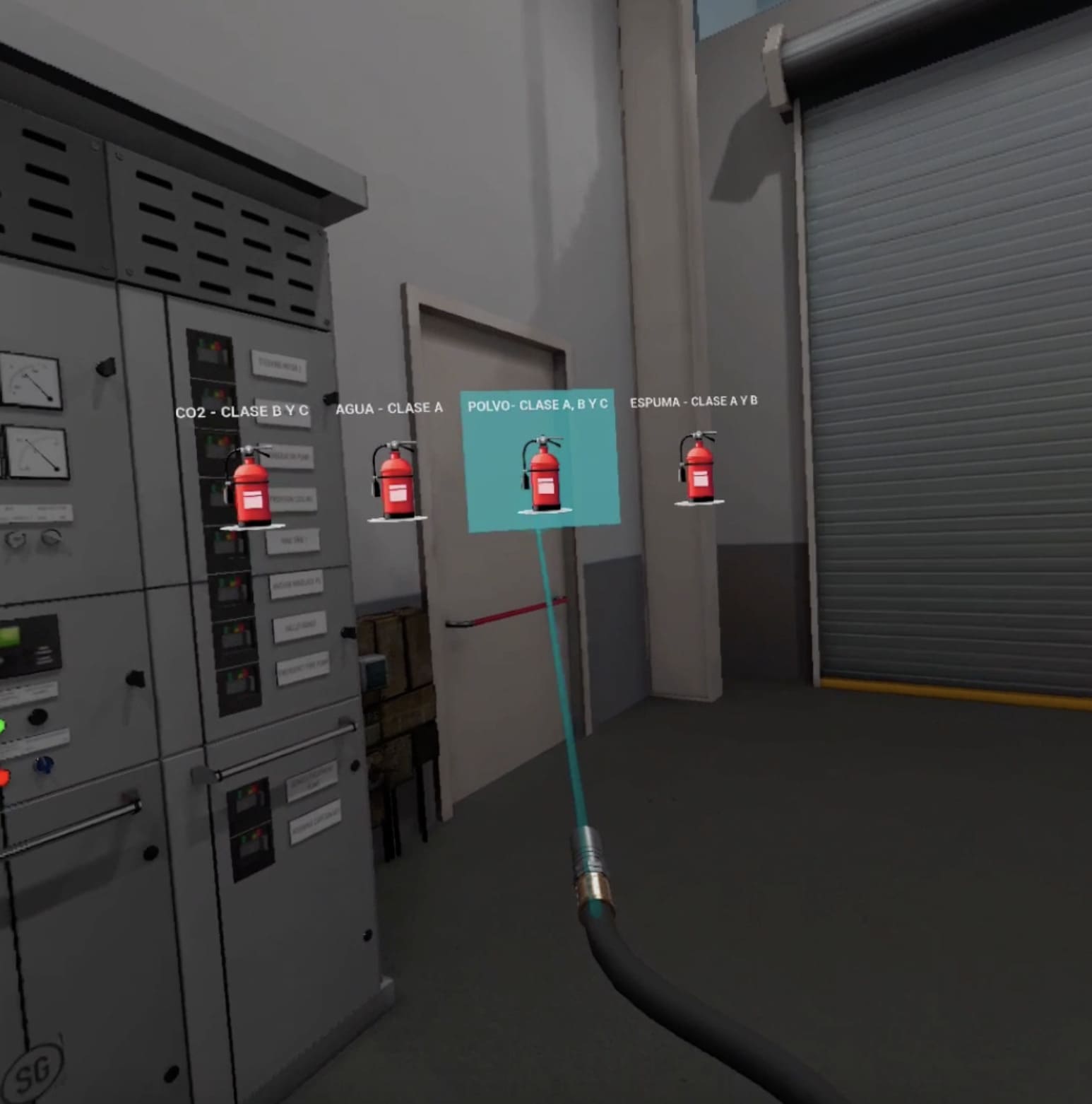 Simulador de realidad virtual de extinción de incendios con extintor real