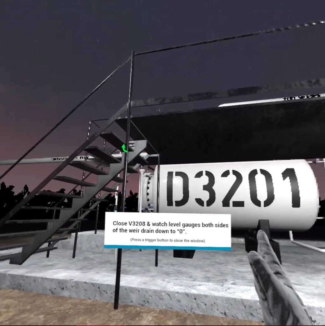 Gas tank VR simulation