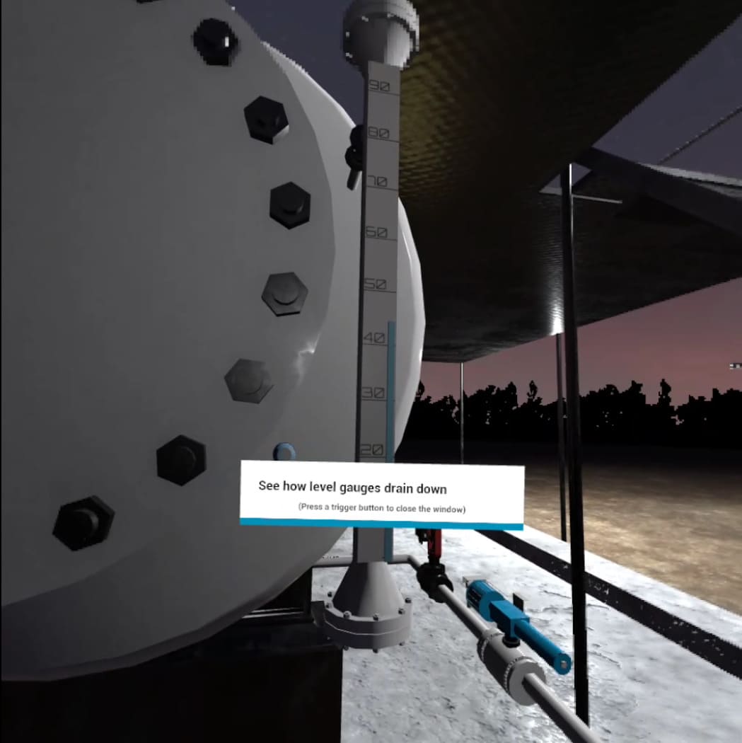 Gas tank VR simulation