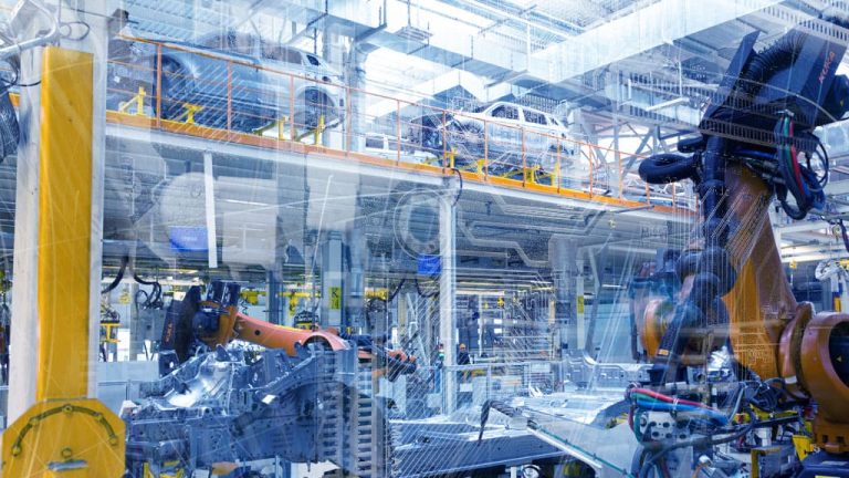 Entorno industrial con máquinas automatizadas
