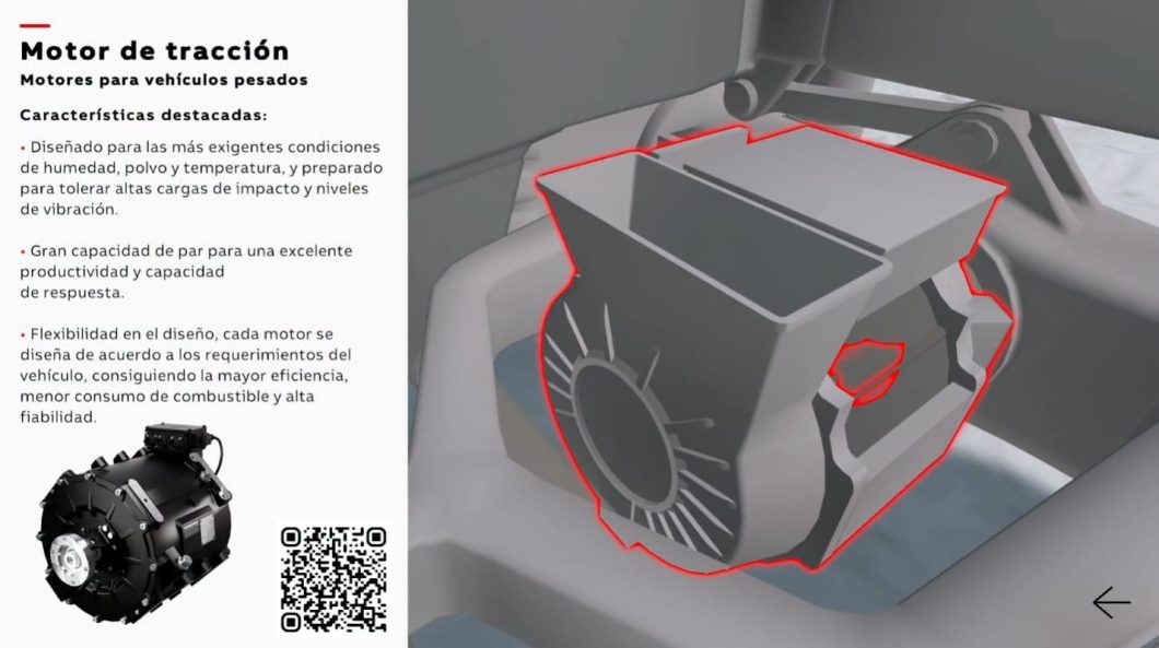 Muestra de una parte de maquinaria agrícola mediante una visualización 3D