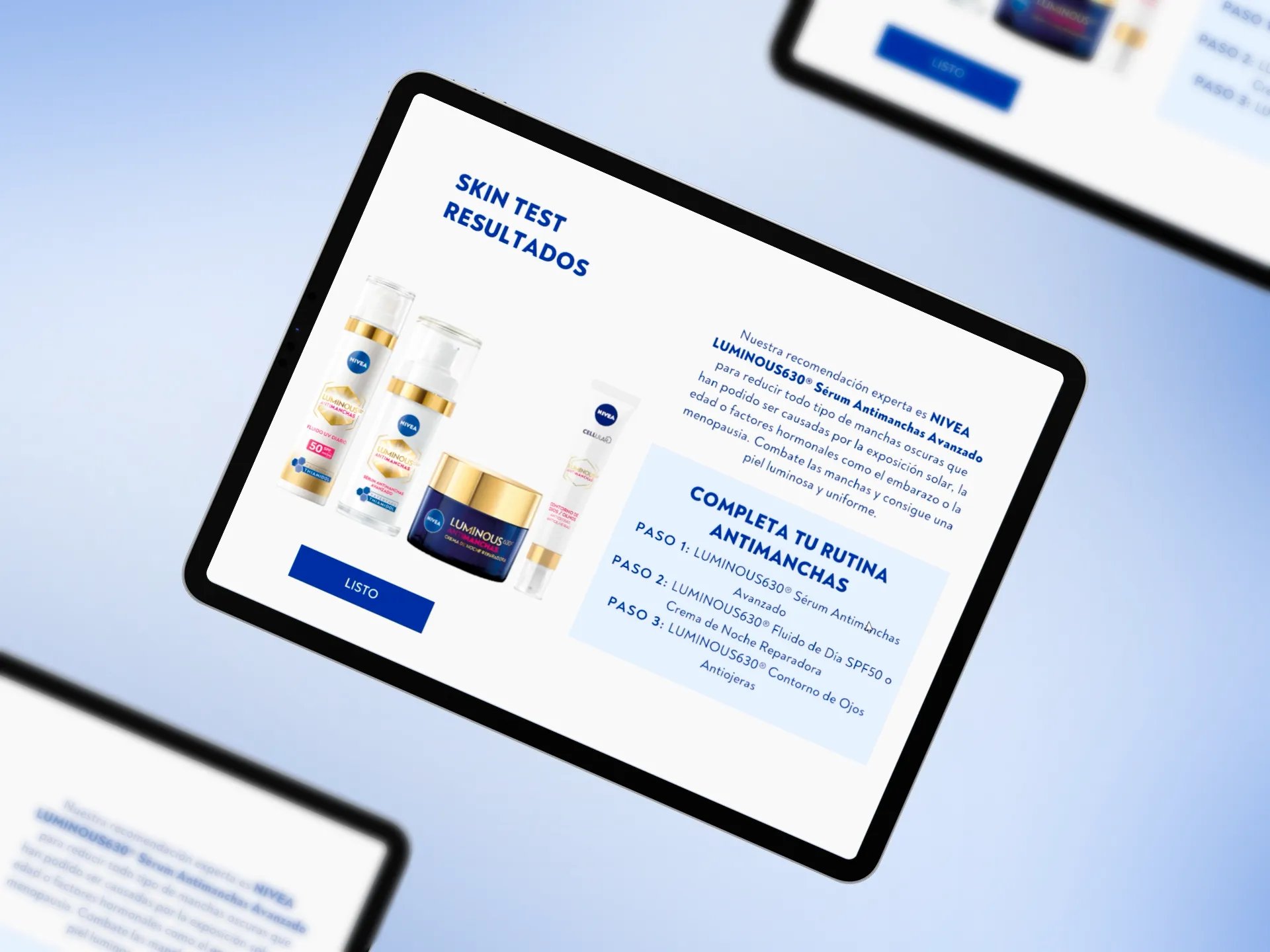 Quiz interactivo para la marca de cosméticos Nivea