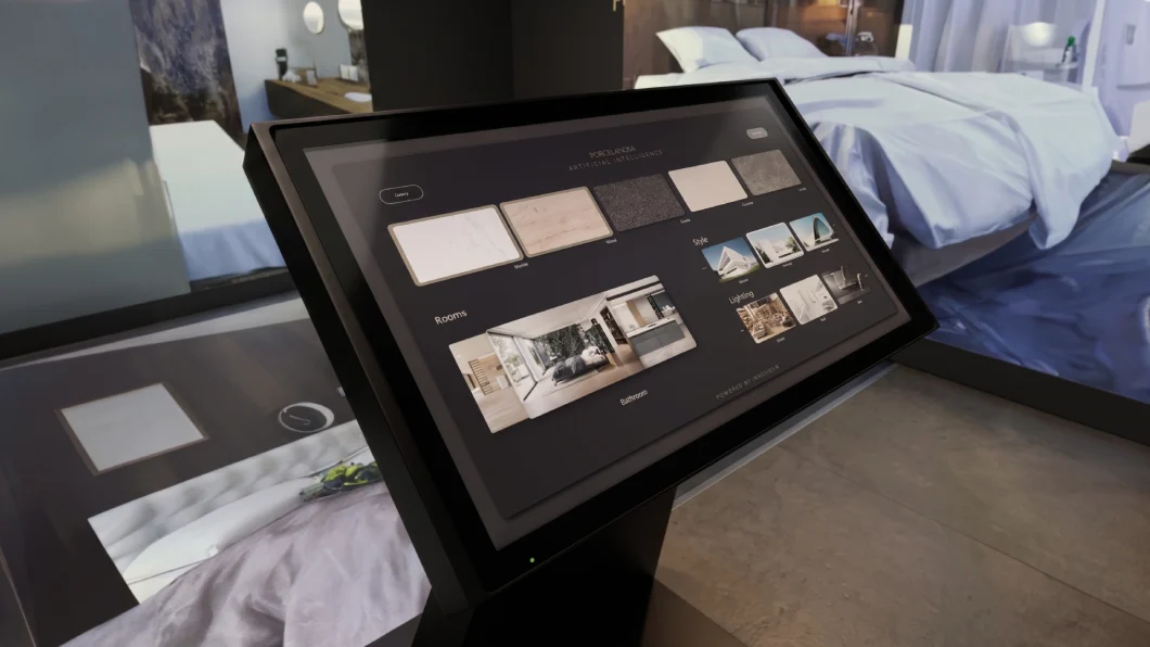Exhibición en cubo inmersivo para Porcelanosa utilizando IA