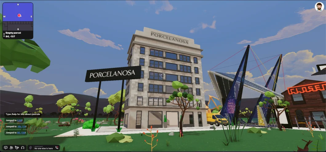 Metaverso de Porcelanosa en Decentraland