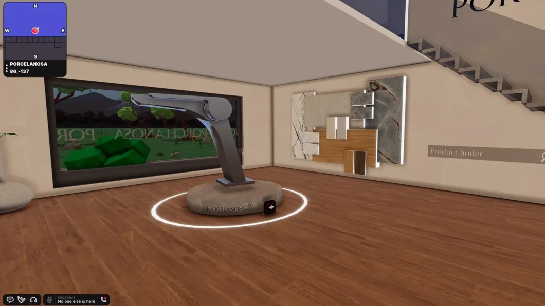 Metaverso de Porcelanosa en Decentraland con showroom