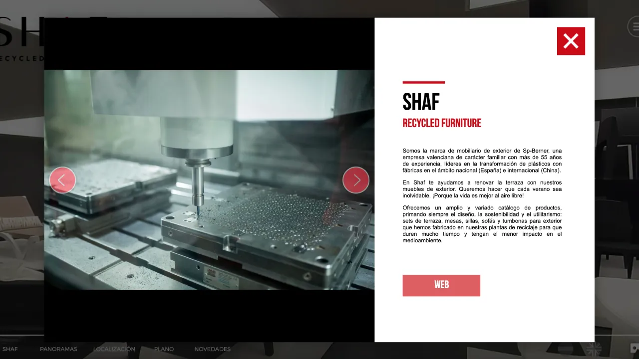 Showroom virtual 360º para mostrar la gama de mobiliario SHAF de SP-Berner