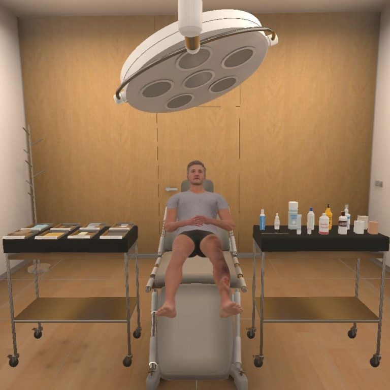 Proceso de cura de una úlcera en realidad virtual